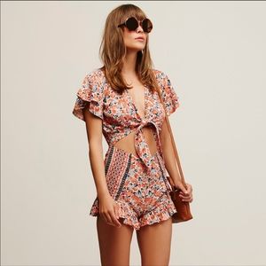 Free People Front-Tie Romper